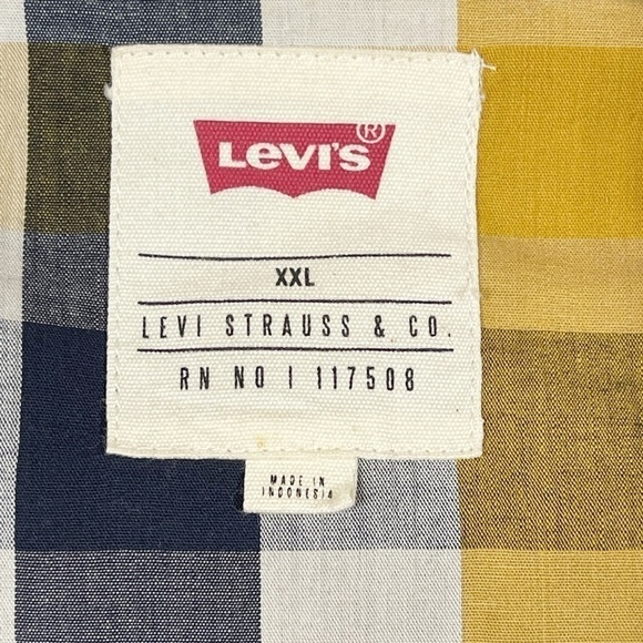 Levis Plaid Western Pearl Snap Mens Long Sleeve Multicolored Shirt XXL - Picture 14 of 15